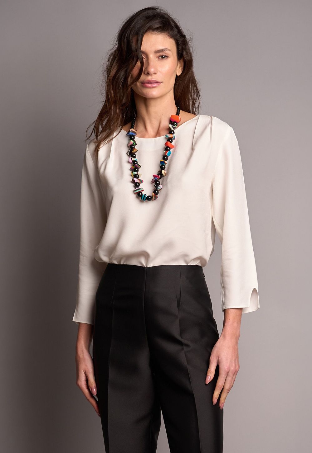 Blusa Manga Longa Off White Roberta