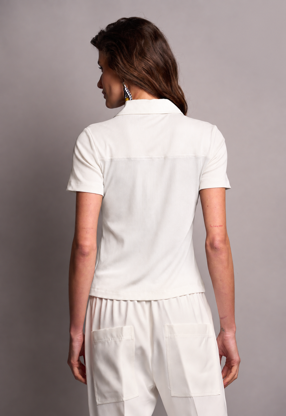 Blusa Polo Ribana Off White Sandra