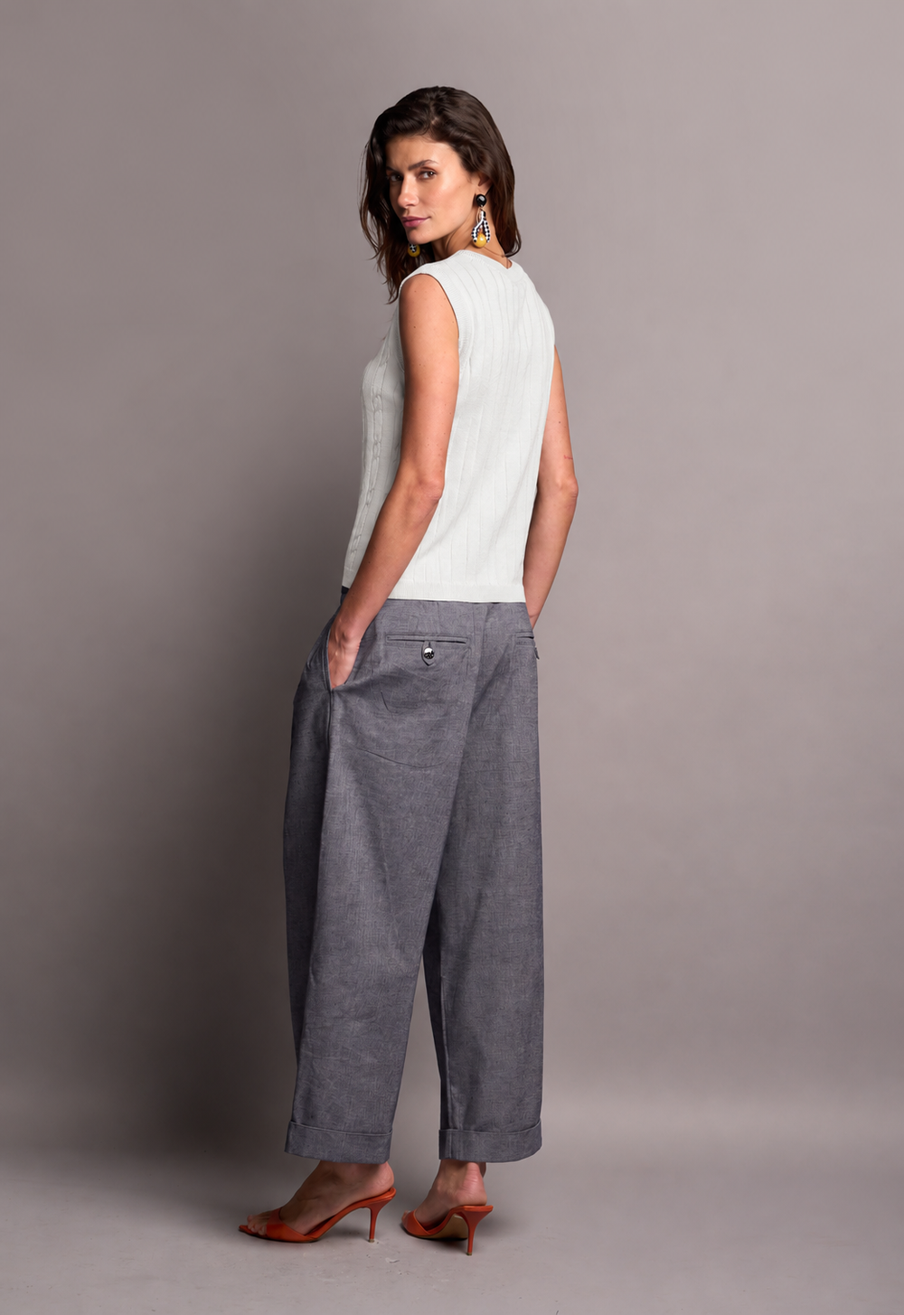 Regata Trico Tranças Off White Roberta
