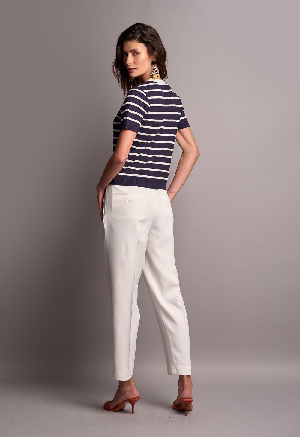 Calça Seca Crepe Off White Tassia