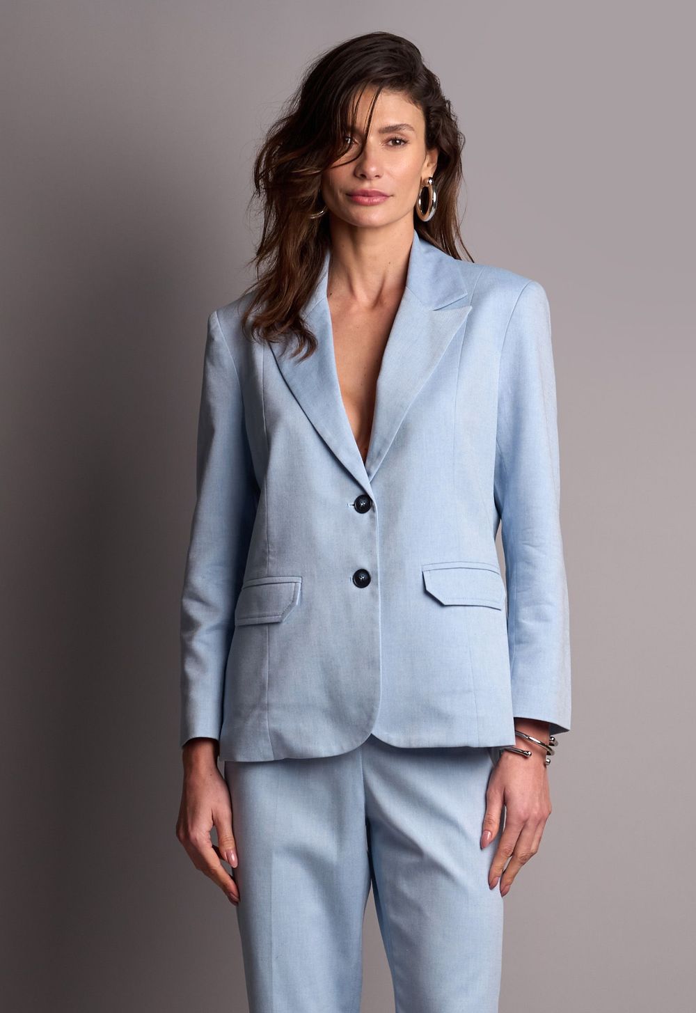 Blazer Algodão Azul Alessandra CB