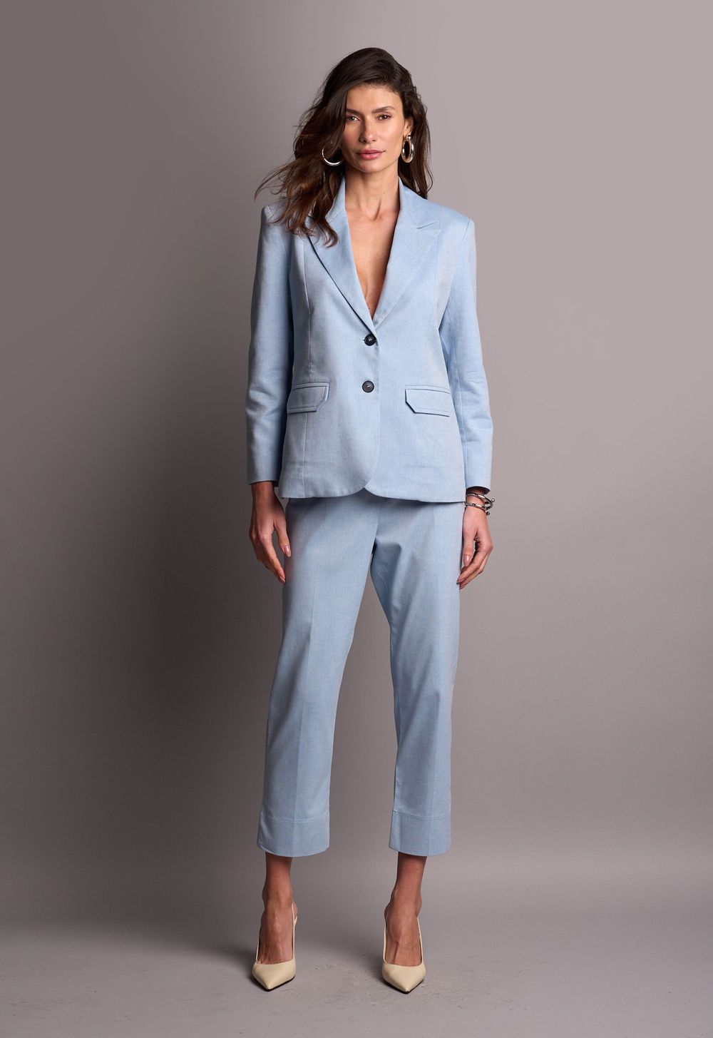 Blazer Algodão Azul Alessandra CB