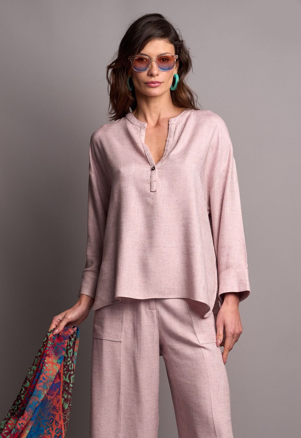 Blusa Tunica Rosa Francesca CB