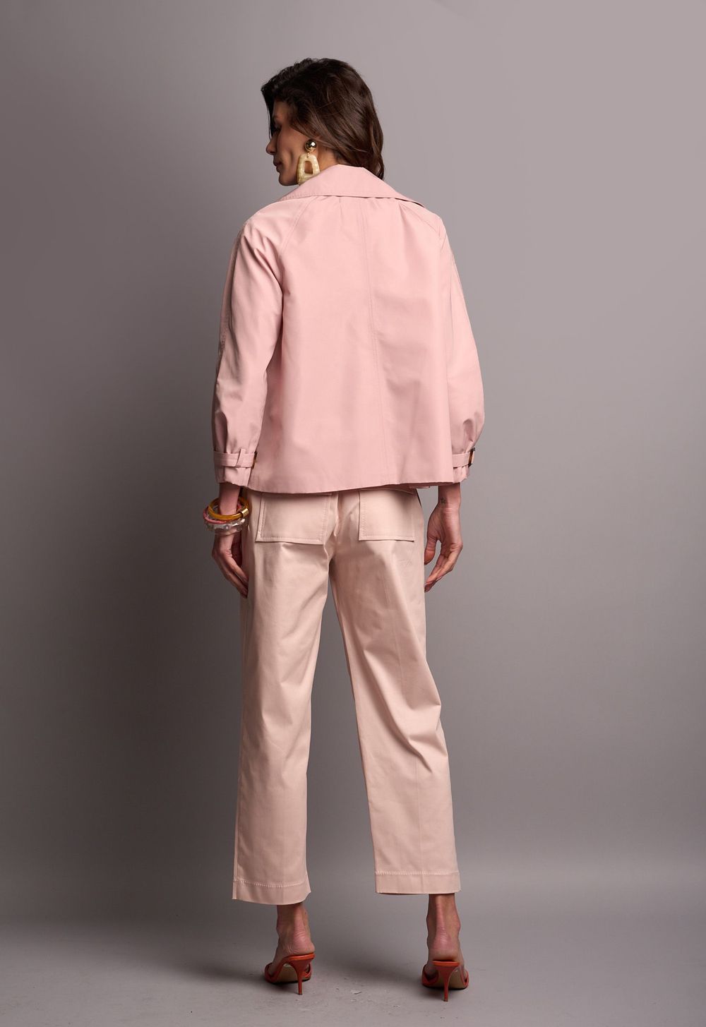 Trench Coat Curto Rosa Alegra CB