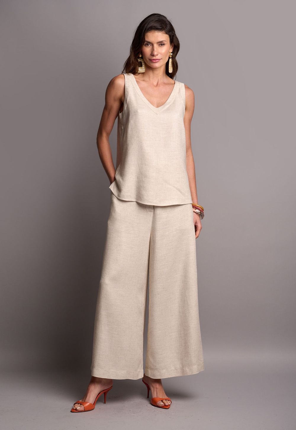 Regata Viscolinho Off White Alicia CB