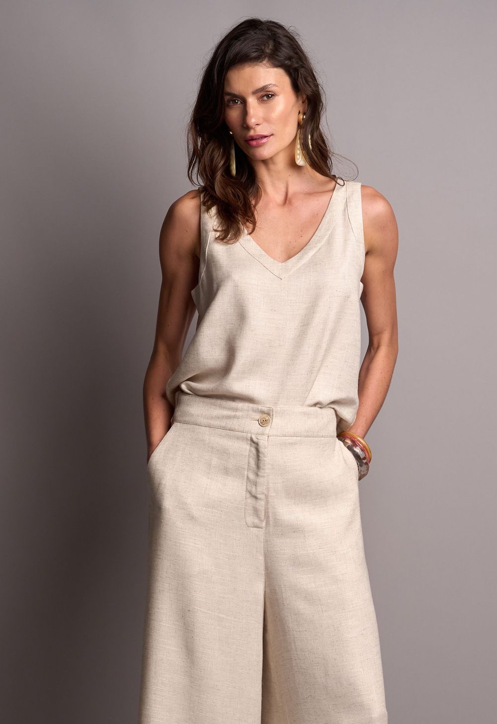 Regata Viscolinho Off White Alicia CB