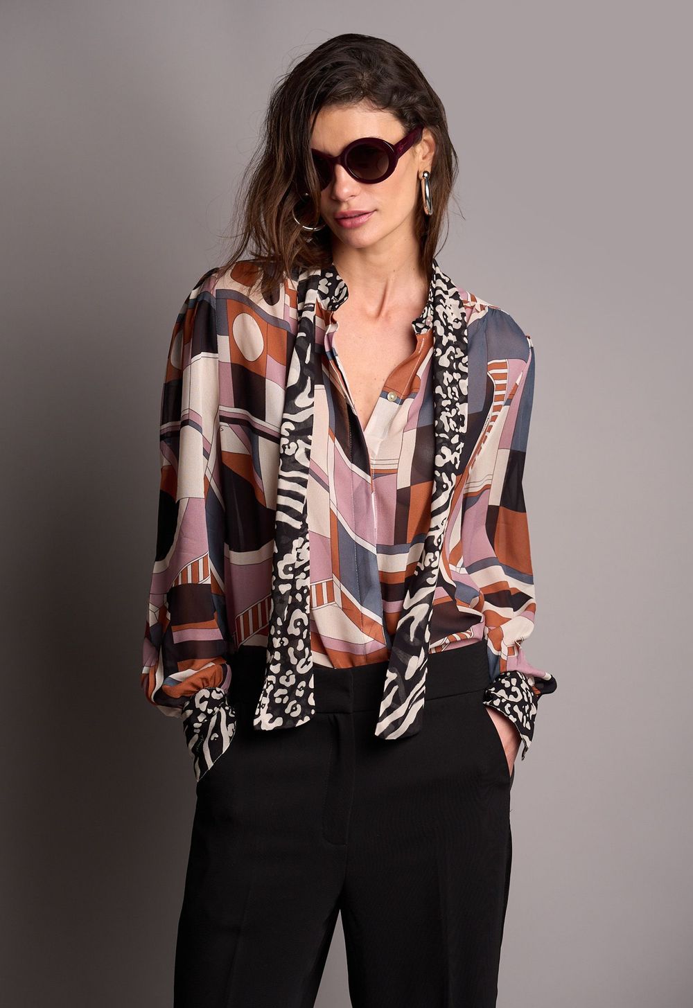 Camisa Crepe Estampado Fabienne CB - ScarfMe