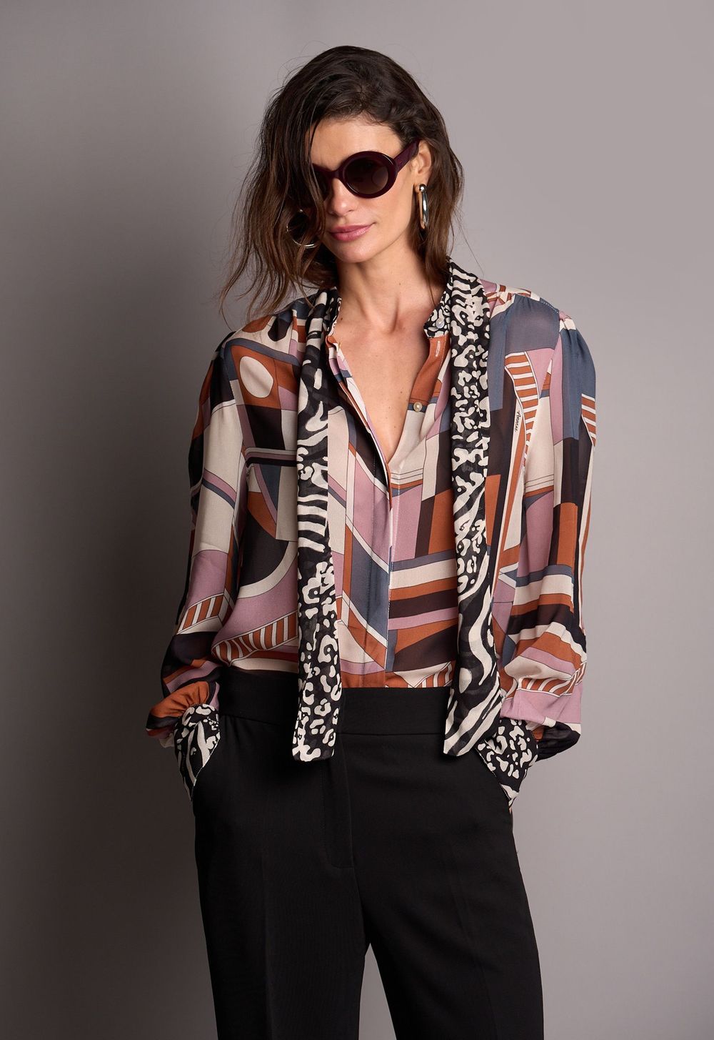 Camisa Crepe Estampado Fabienne CB - ScarfMe