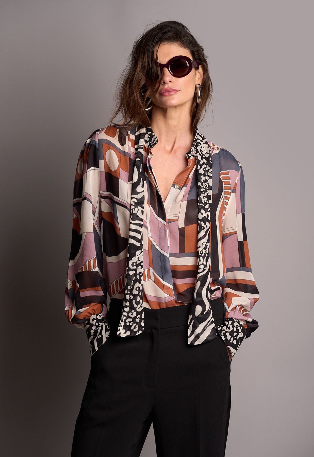 Camisa Crepe Estampado Fabienne CB - ScarfMe