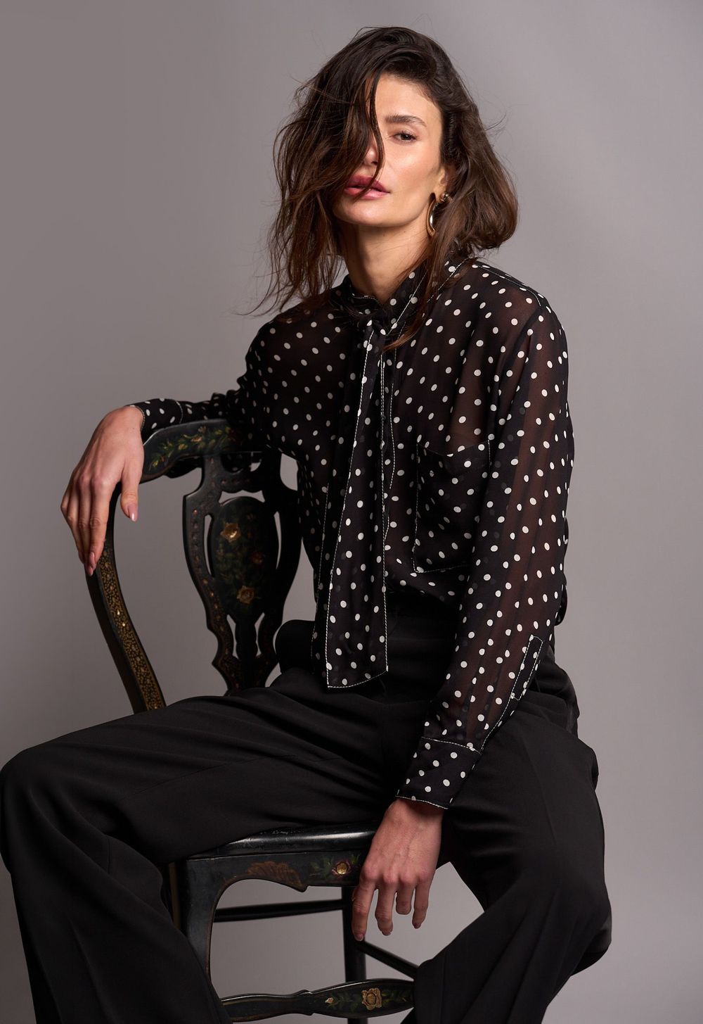 Camisa Crepe Poá Fabienne CB