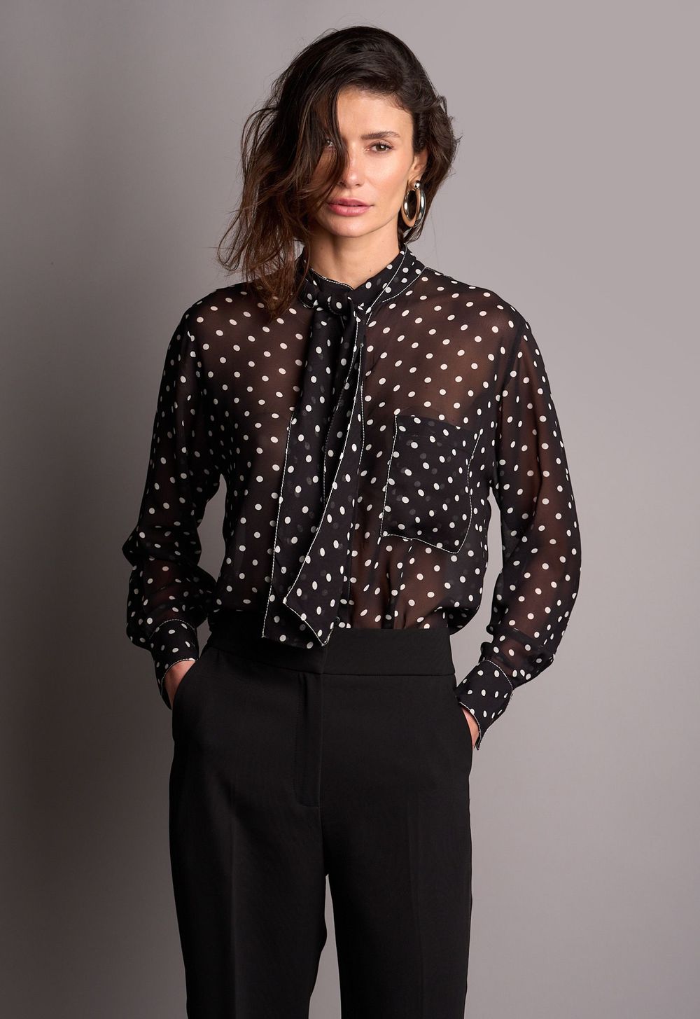 Camisa Crepe Poá Fabienne CB