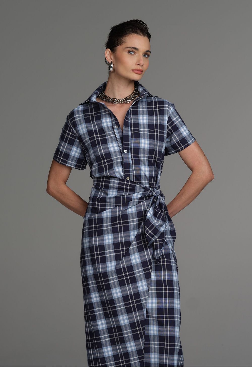 Vestido Midi Xadrez Elisa