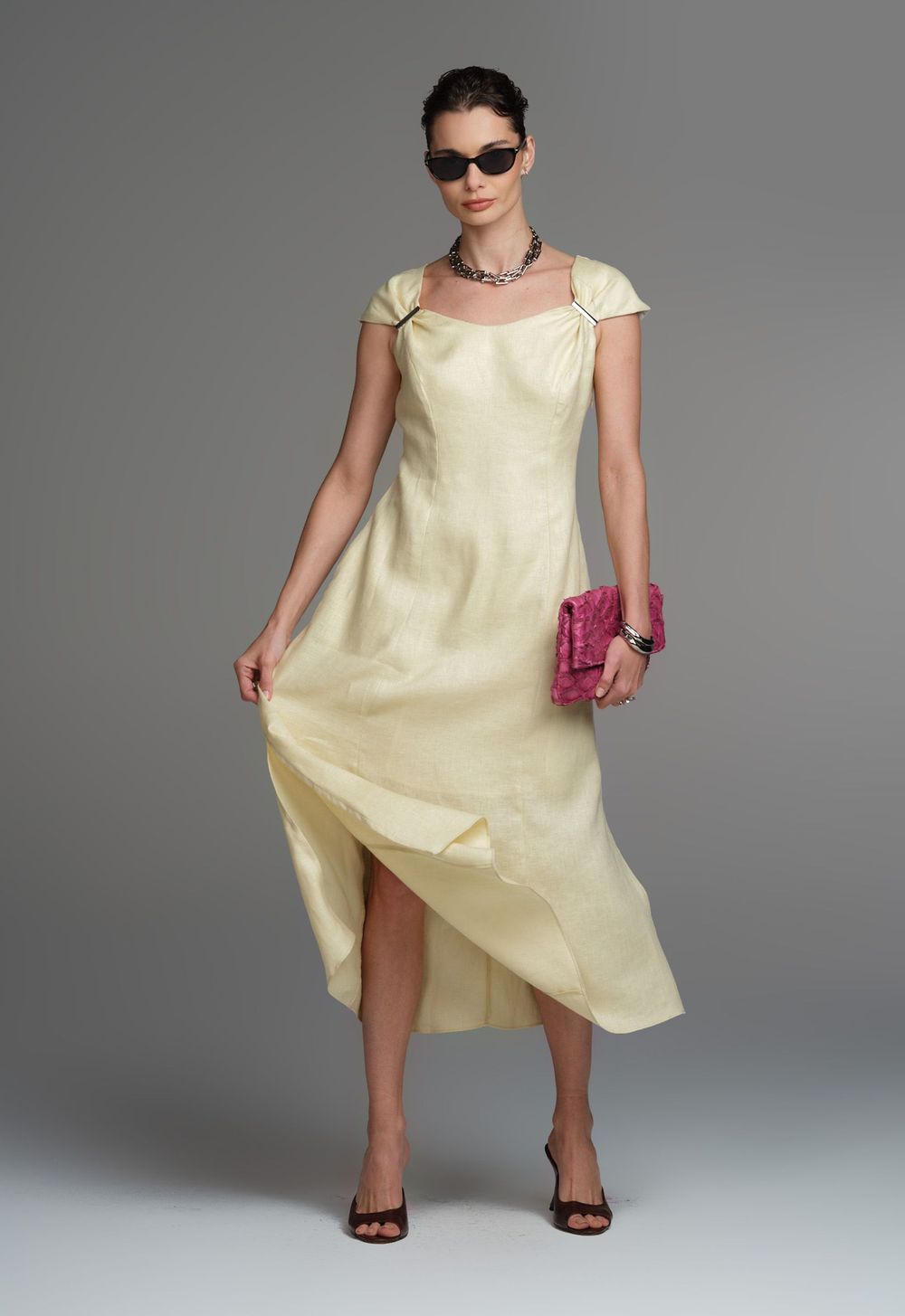 Vestido Linho Amarelo Laura