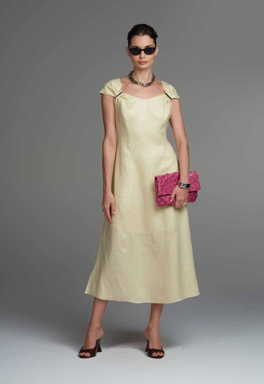 Vestido Linho Amarelo Laura