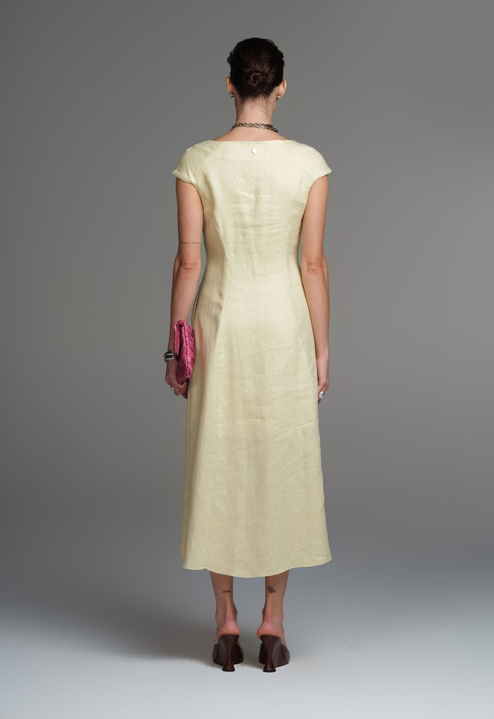 Vestido Linho Amarelo Laura