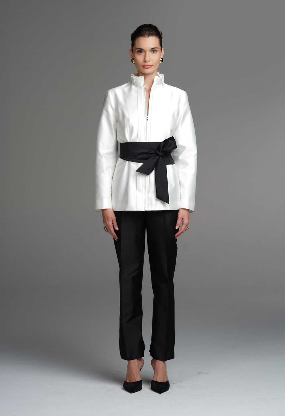 Blazer Tafetá Off White Leticia