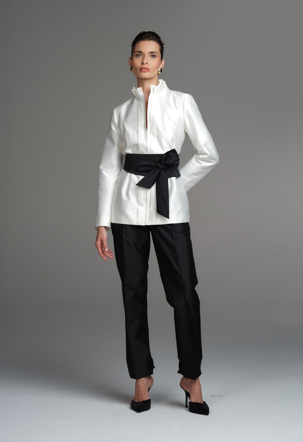 Blazer Tafetá Off White Leticia