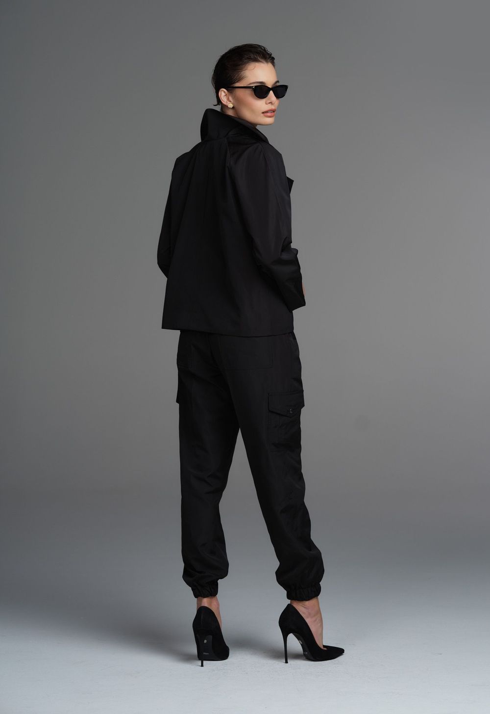 Calça Cargo Tecido Tecnológico Preto Marieta