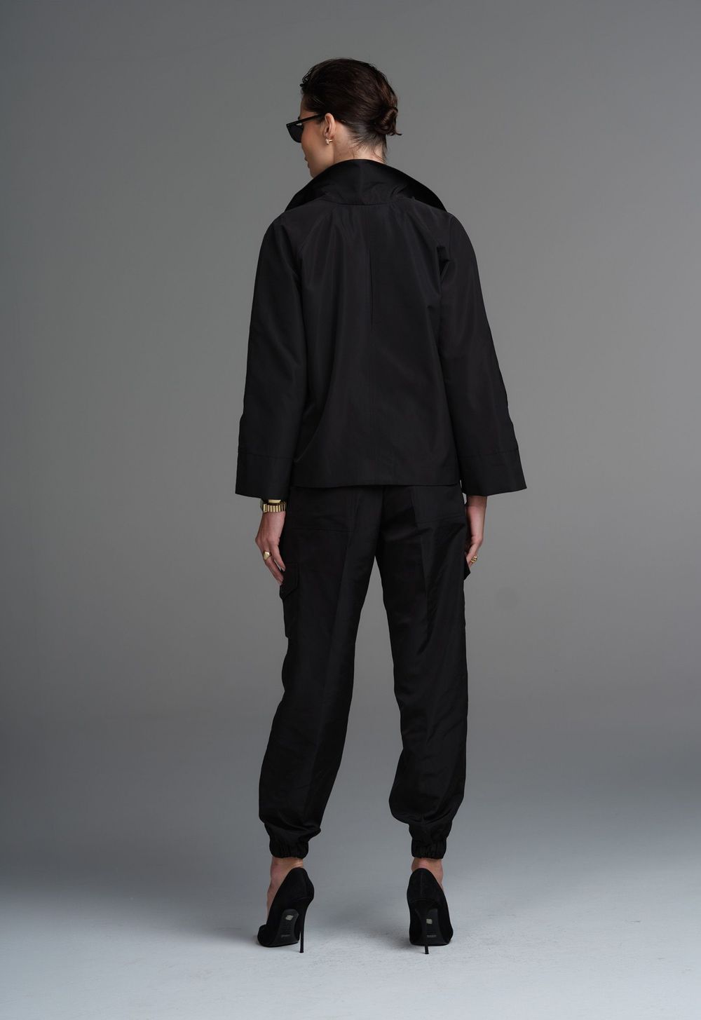 Calça Cargo Tecido Tecnológico Preto Marieta