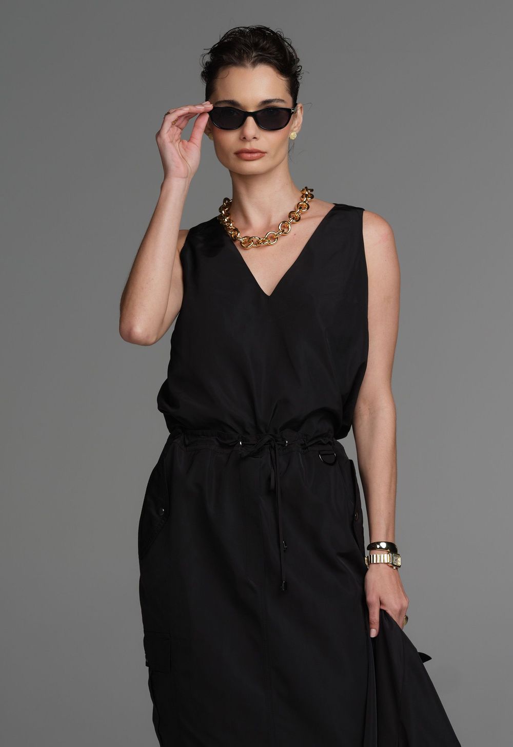 Regata Tecido Tecnológico Preto Barbara