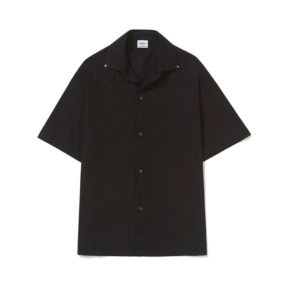 Camisa de Botão Clássica Preta