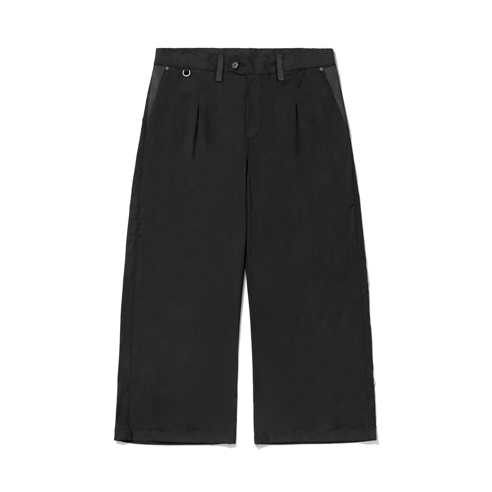 Calça Reta de Sarja Preta