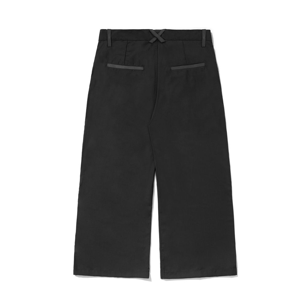 Calça Reta de Sarja Preta