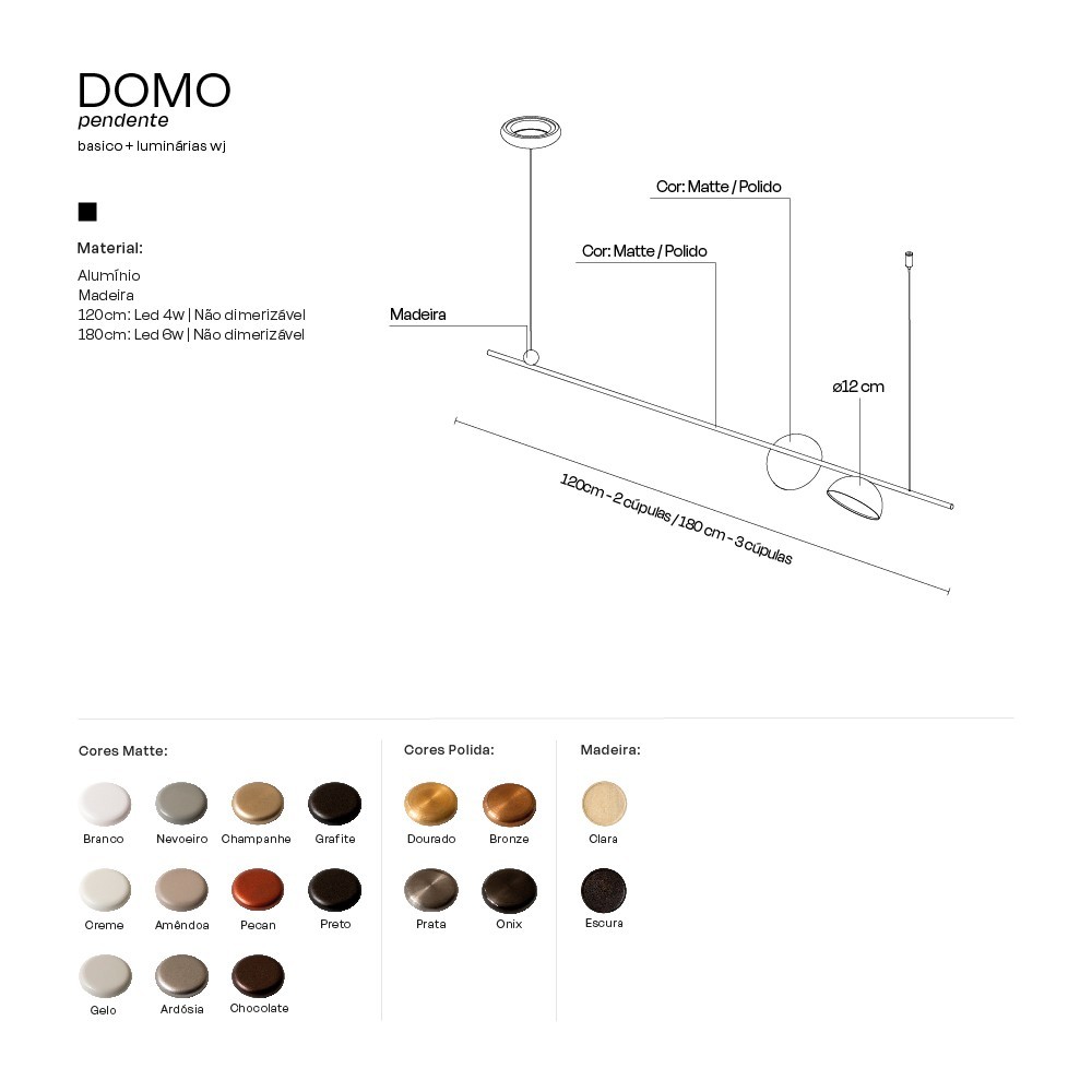 Pendente Domo Horizontal (120cm)