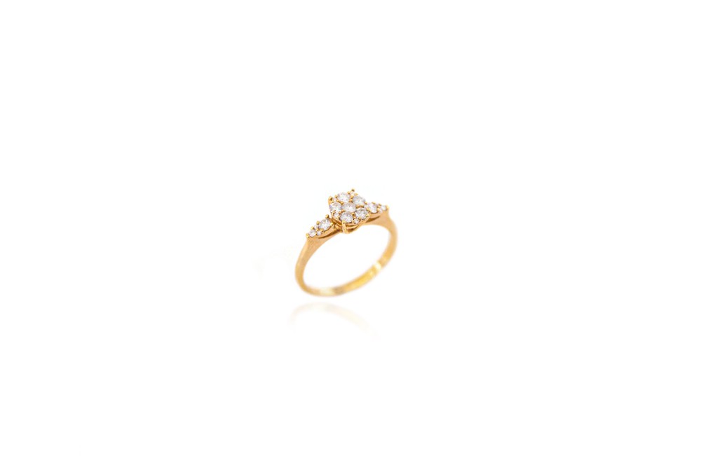 ANEL OURO 18K E DIAMANTES