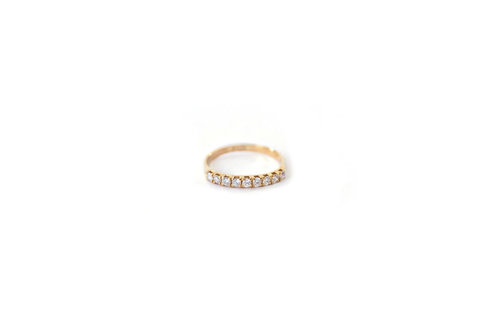 ANEL 9 DIAMANTES OURO 18K