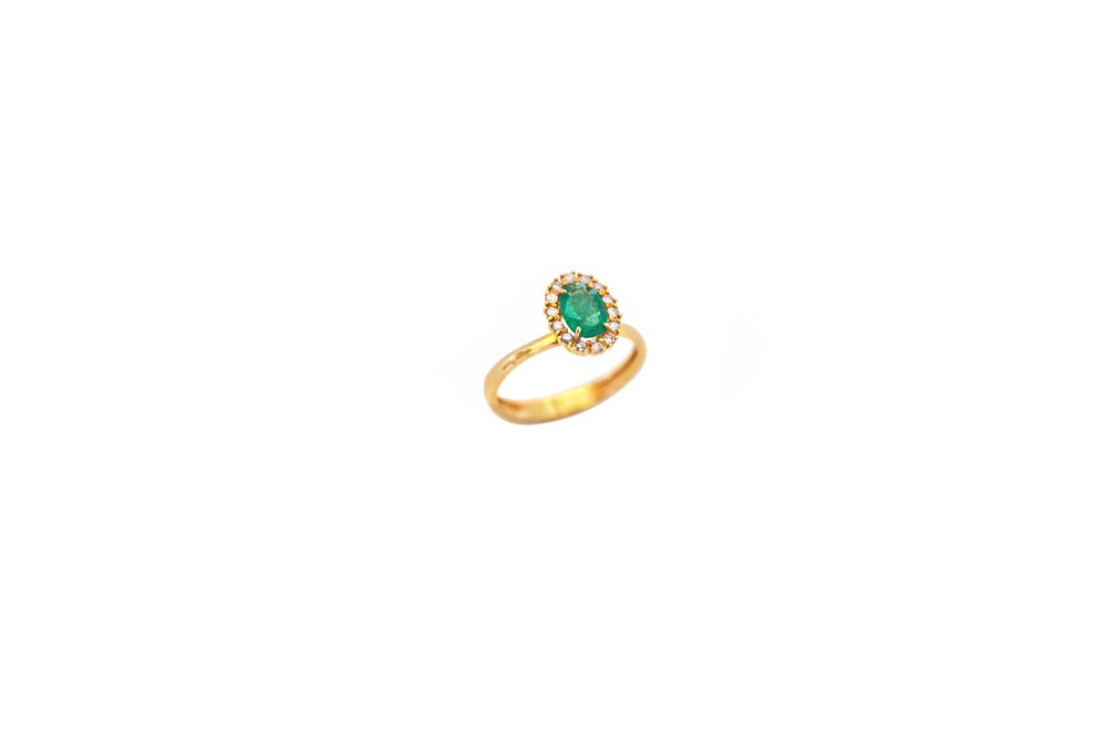 ANEL ESMERALDA OURO 18K