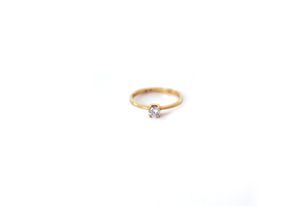 ANEL OURO 18K SOLITARIO 20PT DIAMANTES