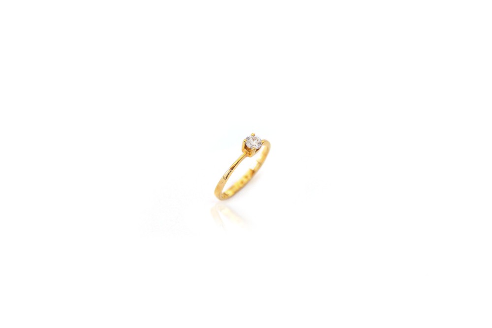 ANEL OURO 18K SOLITARIO 20PT DIAMANTES