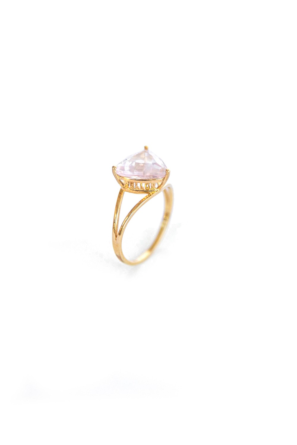 ANEL TRILLION QTZO ROSA 10MM OURO 18K