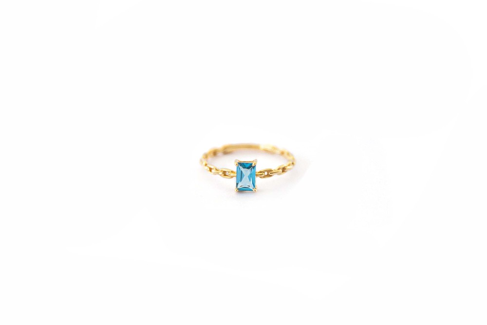 ANEL TOPAZIO OURO 18K