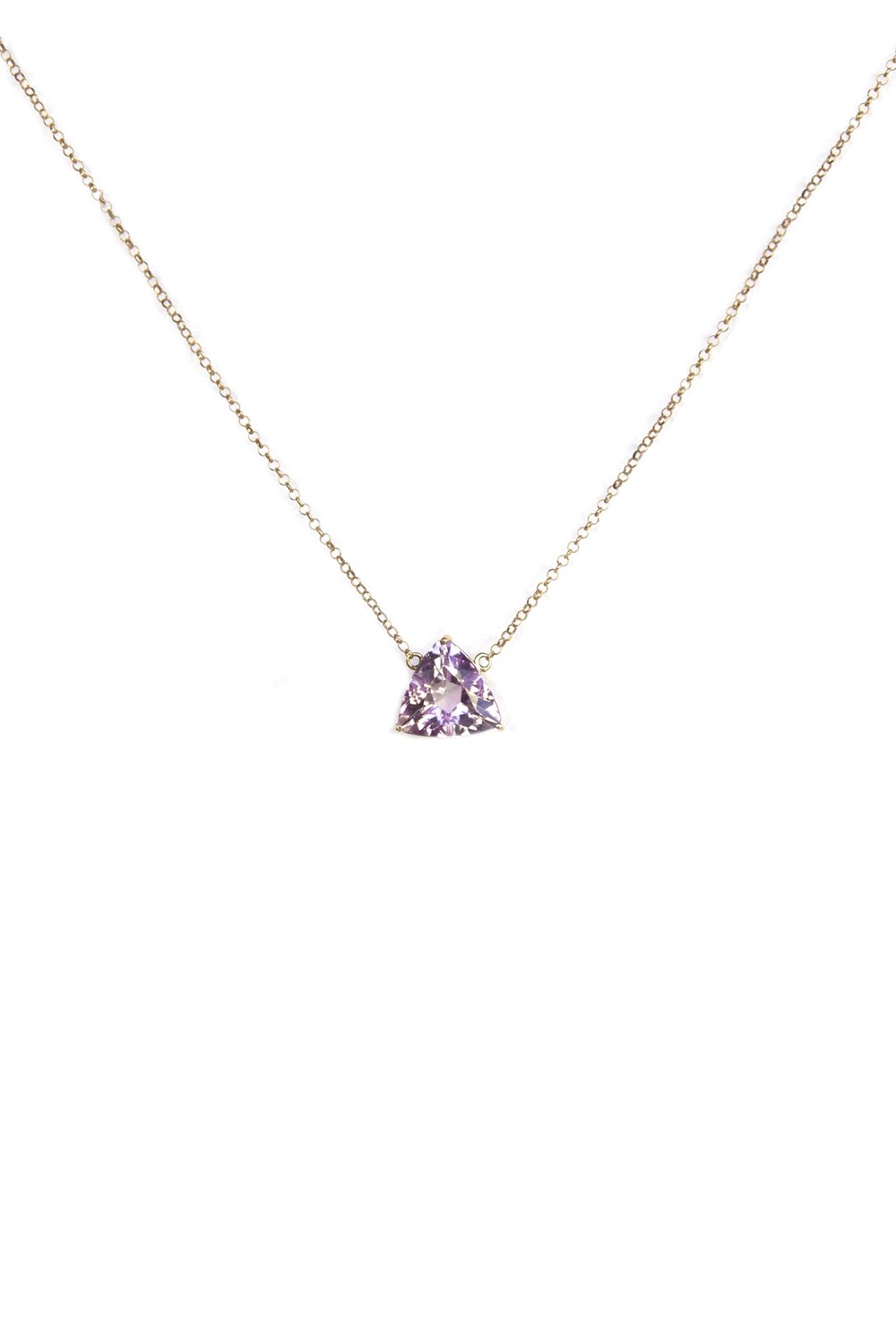 COLAR TRILLION AMETISTA LAVANDA 10MM OURO 18K