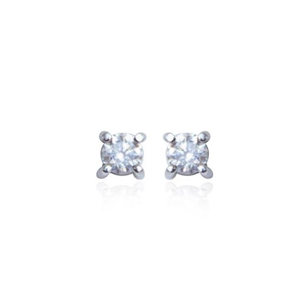 BRINCOS SOLITARIO DIAMANTES 2X 15PT OURO 18K 