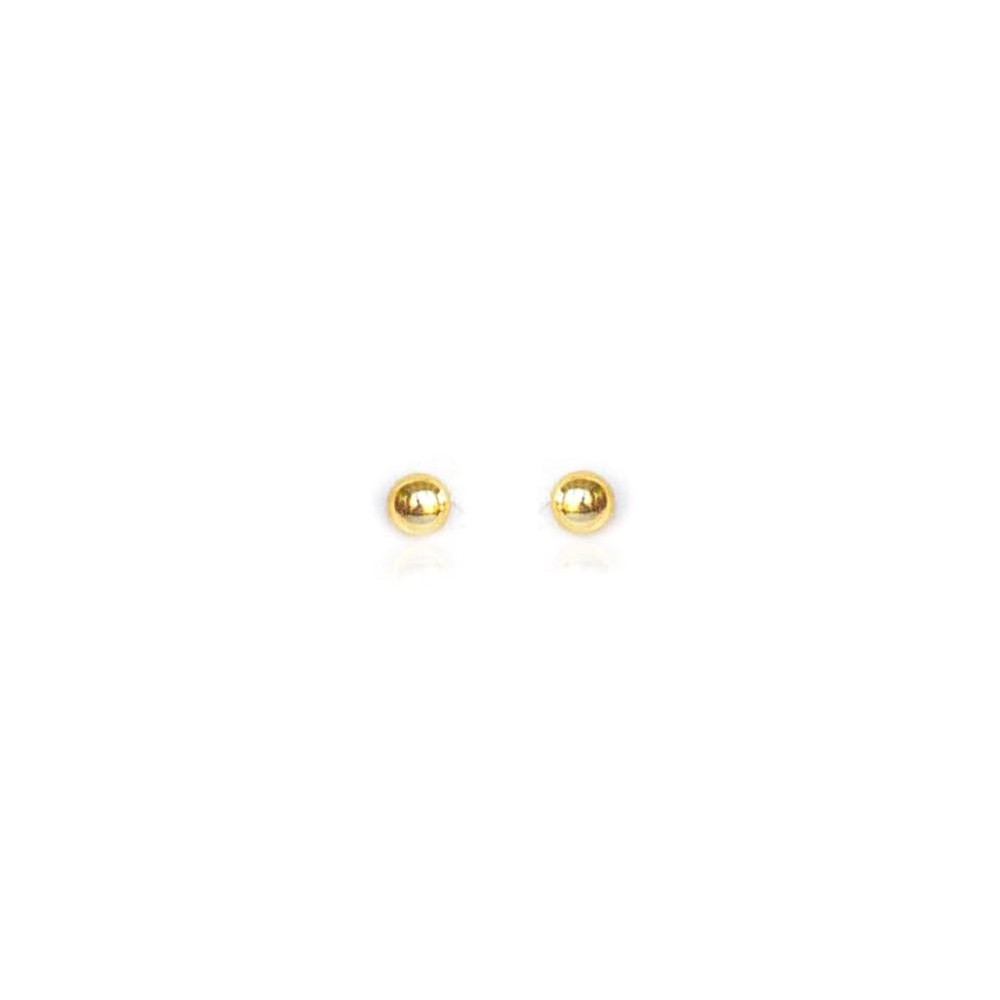 BRINCOS INFANTIL BOLA 3MM OURO 18K