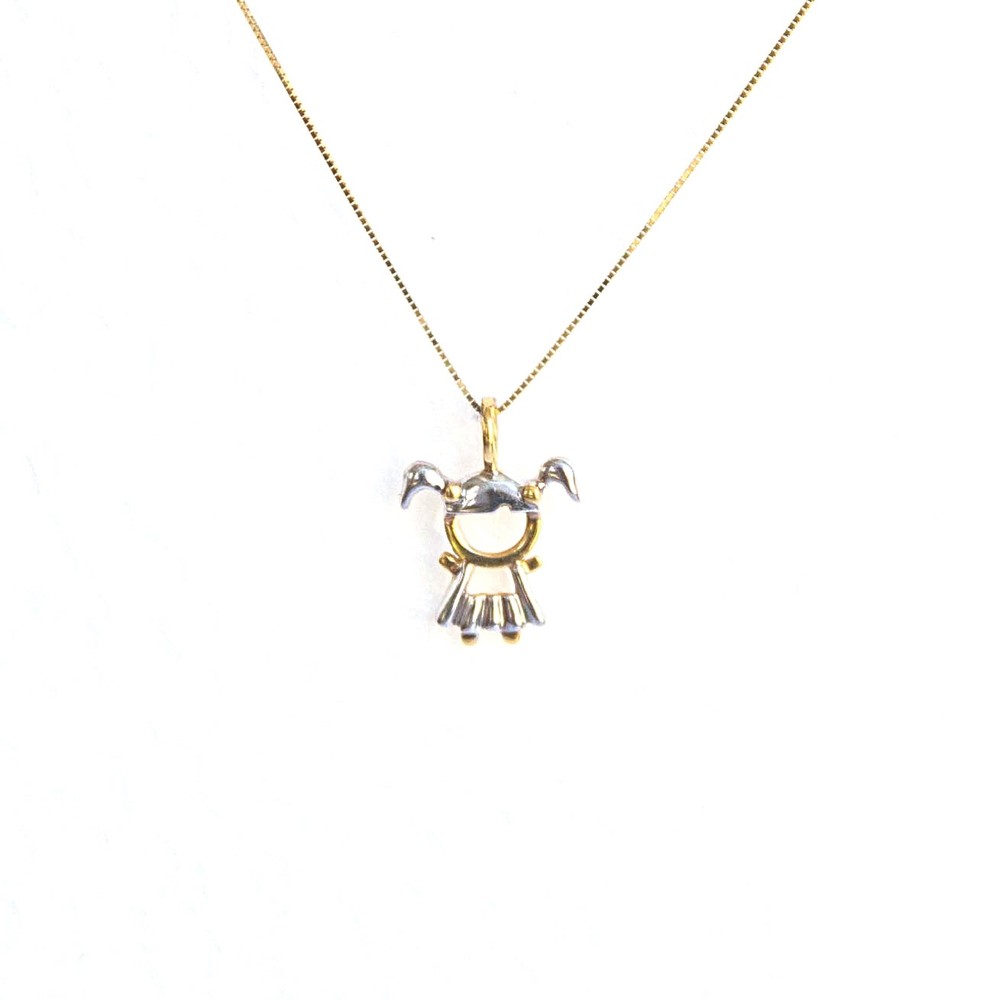 PINGENTE MENINA OURO 18K