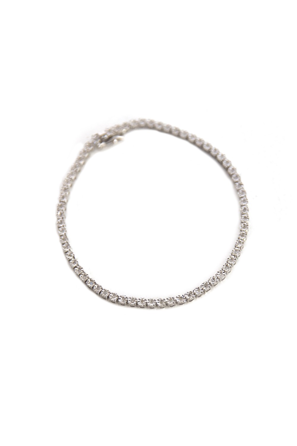 PULSEIRA RIVIERA EM OURO BRANCO 18K E DIAMANTES