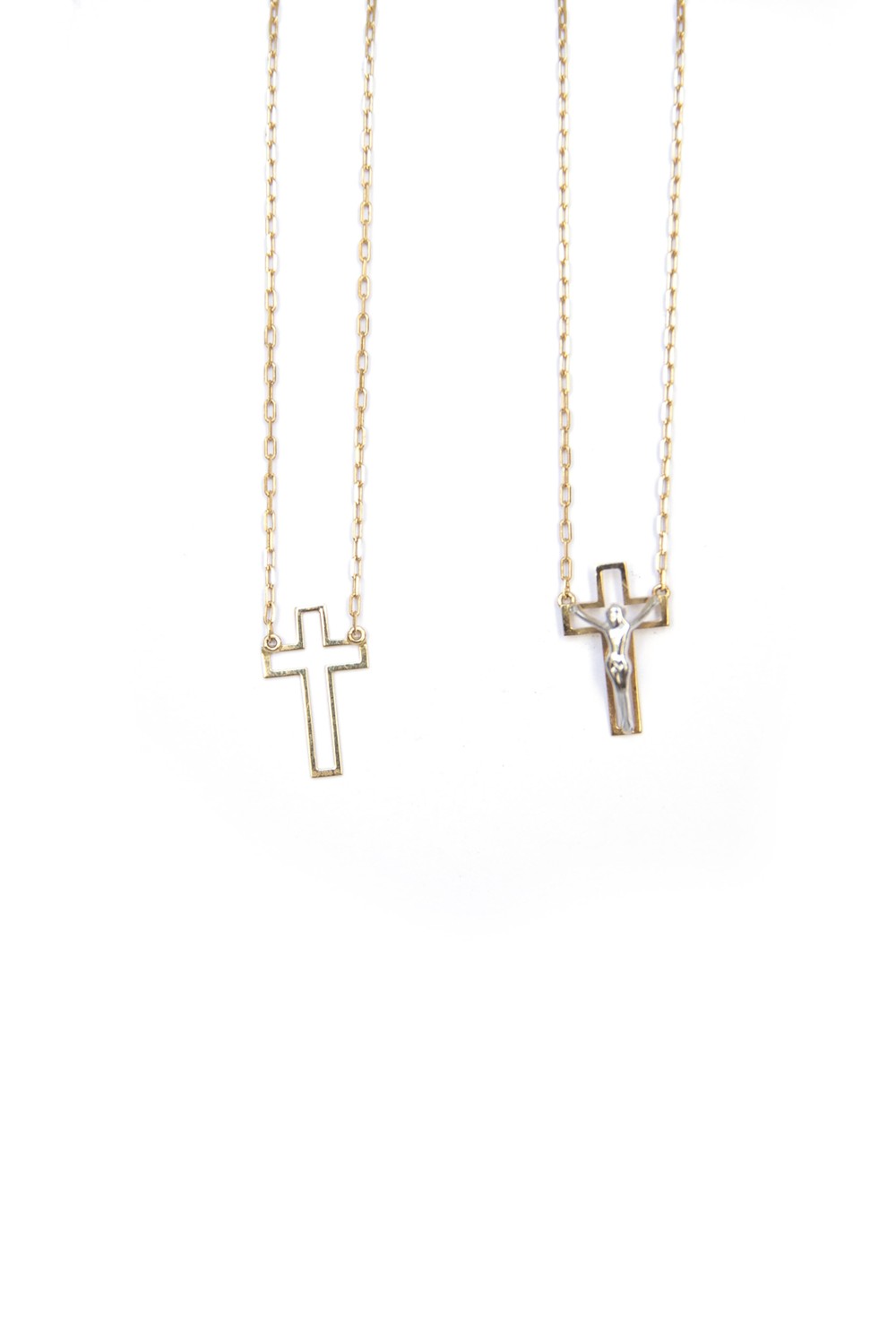 ESCAPULARIO 60CM CRUCIFIXO EM OURO 18K