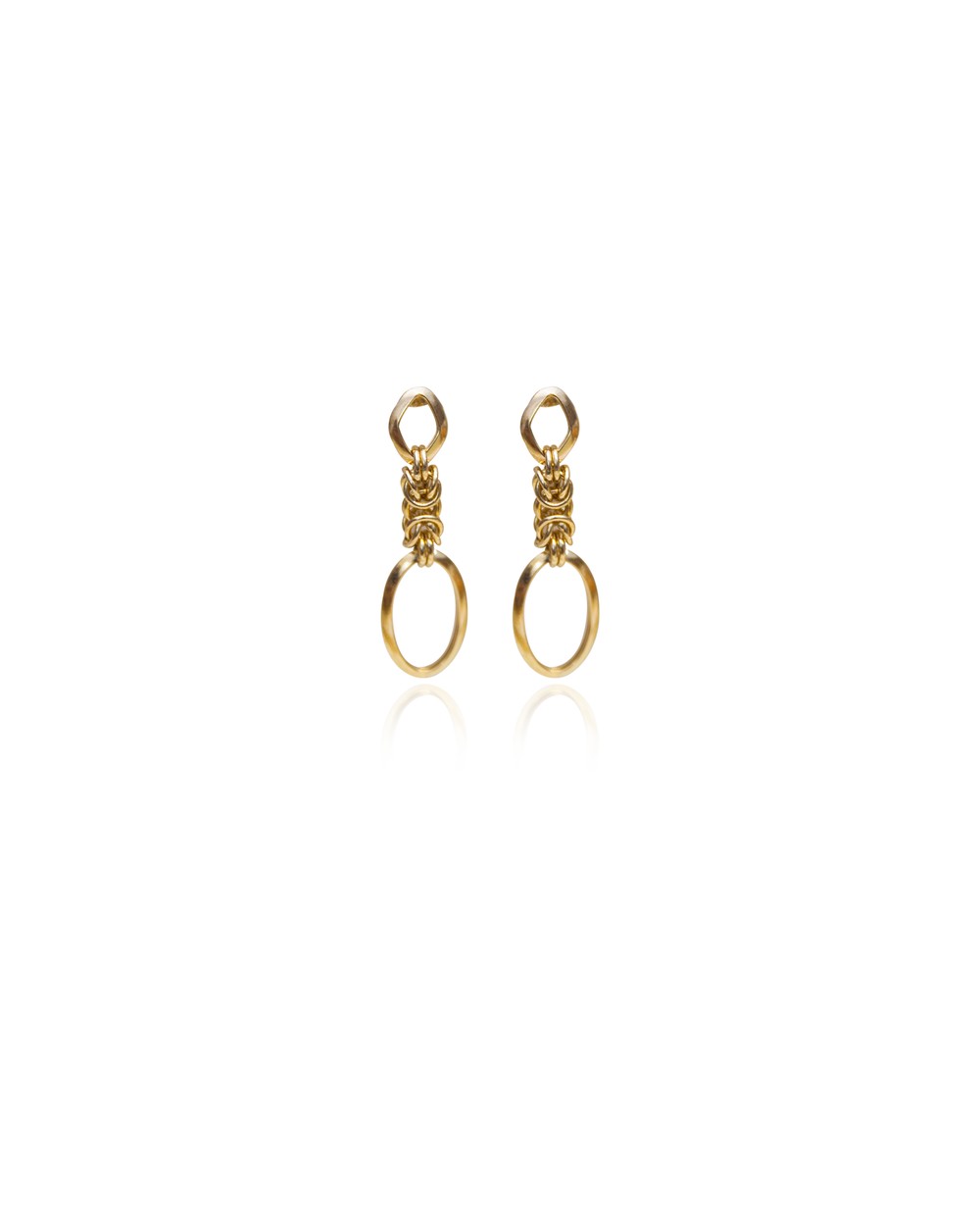 BRINCOS ELO OVAL EM OURO 18K