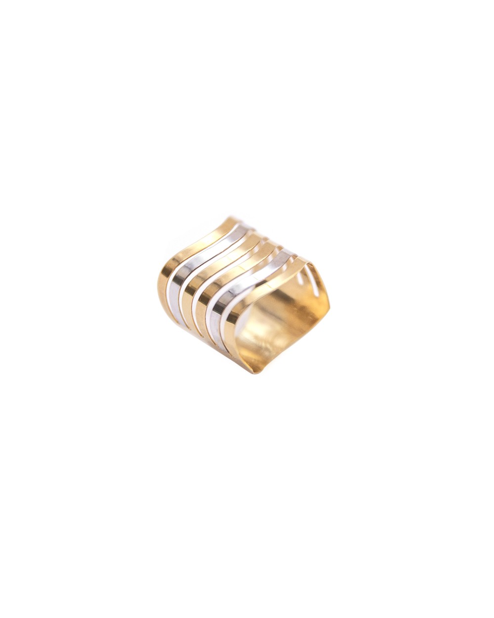 ANEL BICOLOR EM OURO 18K