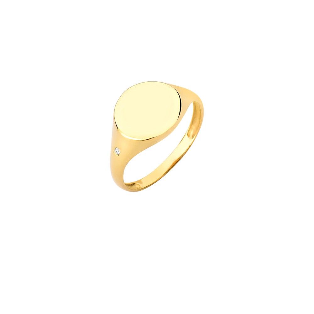 Anel dedinho ouro 18K com inicial personalizado