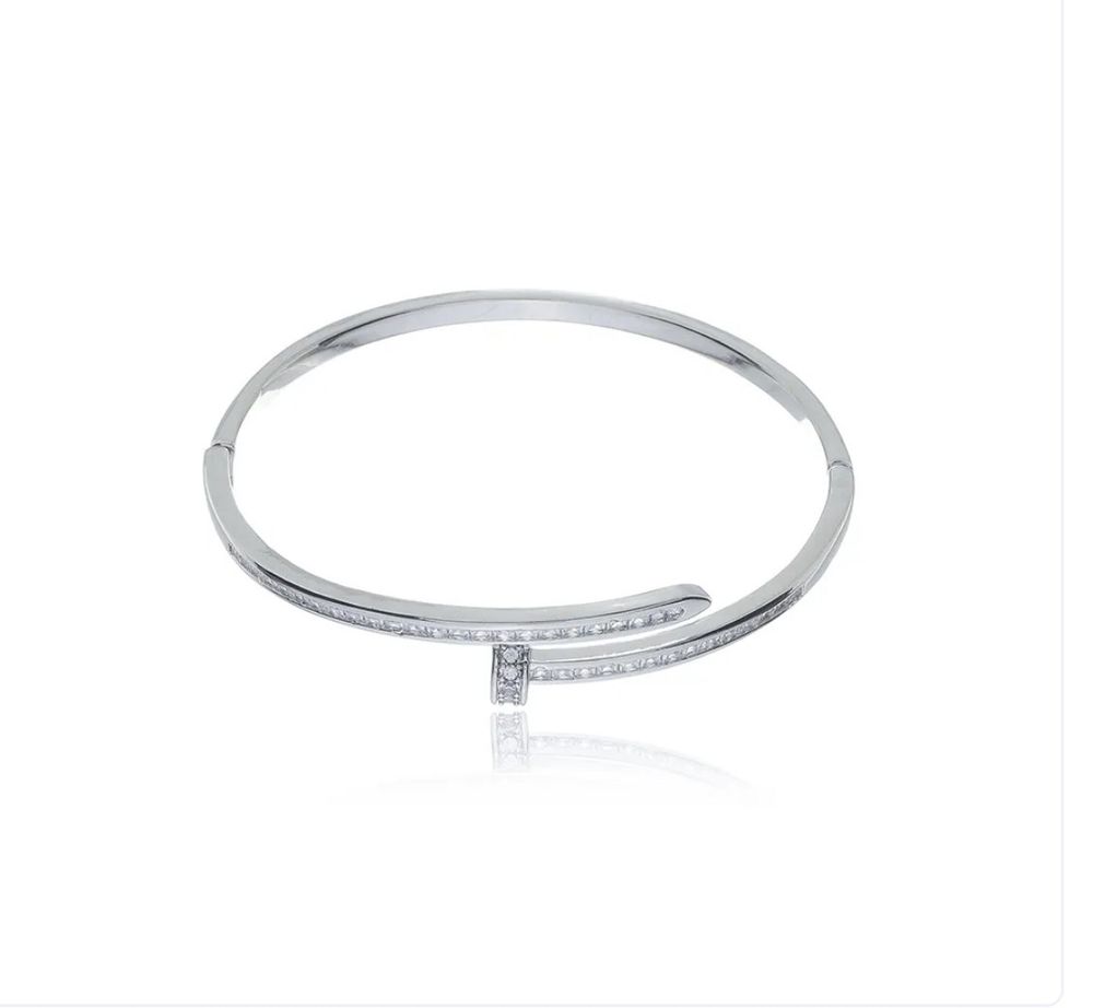 Bracelete Prata de prego cravejado
