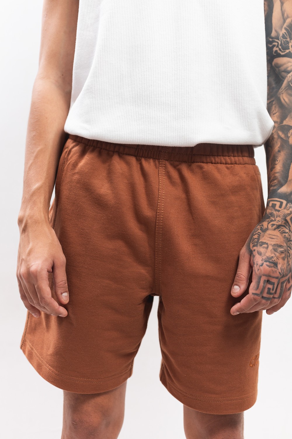 Cotton Shorts in Brown Tortoise