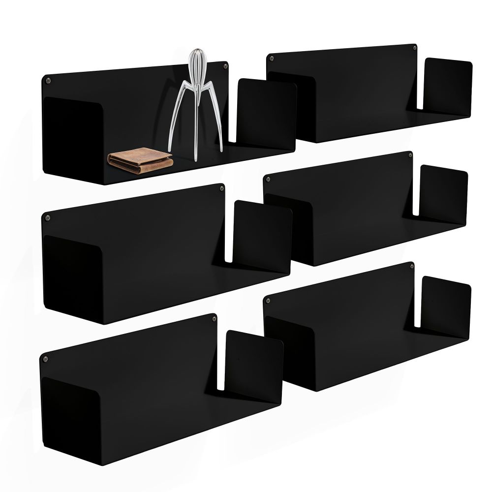 Estante Horizonte Lateral Preta 45 cm