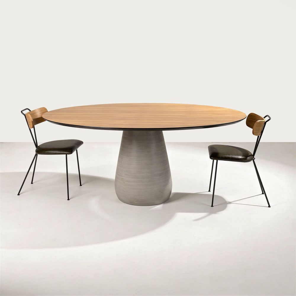 Mesa de Jantar Oval Concre