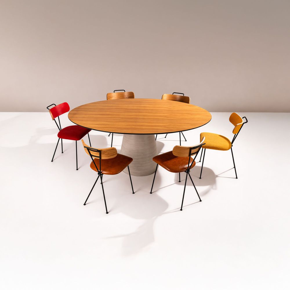 Mesa de Jantar Oval Concre
