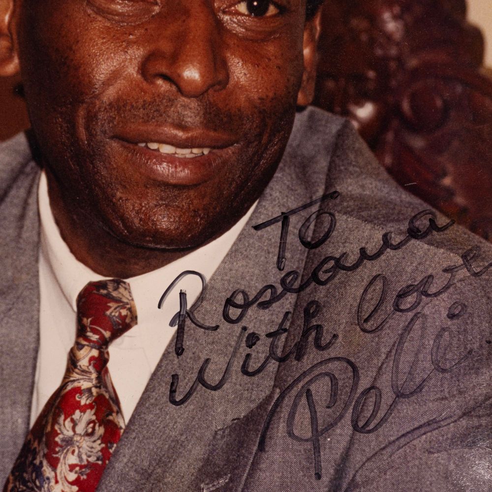 Foto autografada Pelé